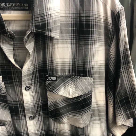 DIXXON “The Sutherland” Black and Gray Casual Button Down Shirt - Picture 3 of 8